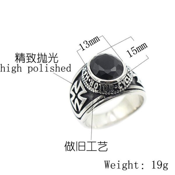 Magic Ring~ Rider Motorcycle Style Unisex Stainless Steel Cool Ride To Live,Live To Live Cross Red Stone Classic Biker Ring RR50