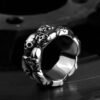 Magic Ring~ Skull Men Ring Viking Gothic Punk Rock Hip Hop Titanium Stainless Steel Silver Male Ring Biker Band Vintage Jewelry