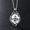 Viking Magic~Never Fade Stainless Steel Sexy Naked Woman Pendant Skull Double Snake Wrap Magic Mirror Vintage Necklace pendant HE135