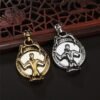 Viking Magic~Never Fade Stainless Steel Sexy Naked Woman Pendant Skull Double Snake Wrap Magic Mirror Vintage Necklace pendant HE135