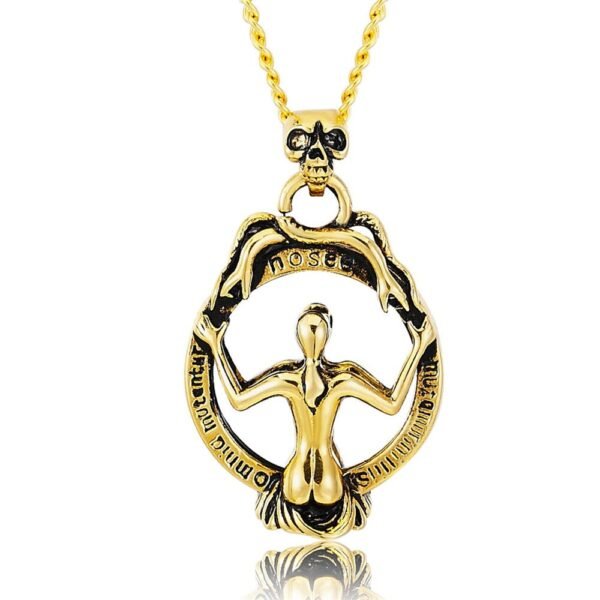 Viking Magic~Never Fade Stainless Steel Sexy Naked Woman Pendant Skull Double Snake Wrap Magic Mirror Vintage Necklace pendant HE135