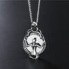 Viking Magic~Never Fade Stainless Steel Sexy Naked Woman Pendant Skull Double Snake Wrap Magic Mirror Vintage Necklace pendant HE135