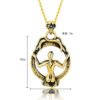Viking Magic~Never Fade Stainless Steel Sexy Naked Woman Pendant Skull Double Snake Wrap Magic Mirror Vintage Necklace pendant HE135
