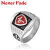 Magic Ring~ Stainless Steel Titanium Red Armor Shield Knight Templar Crusader Cross Ring Medieval Signet Retro Vintage HF246