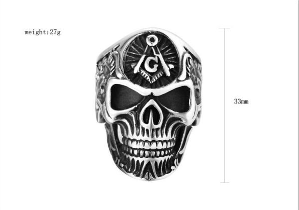 Magic Ring~ Stainless Steel soldier dangle/Drop Ship masonic ring for men punk rock skull Free-Mason ring jewelry display HF655