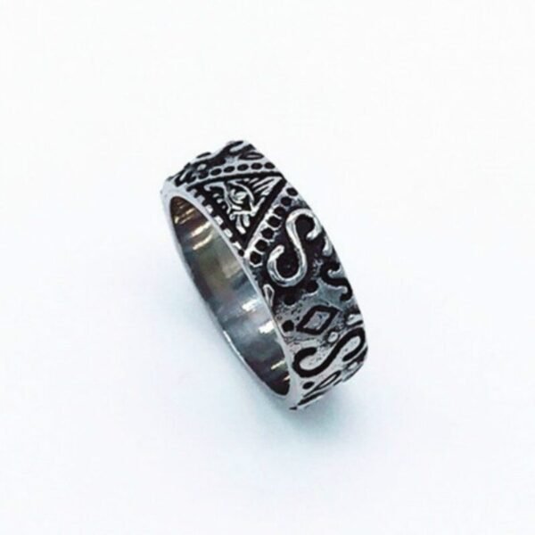 Magic Ring~ Valily Men's Gold Color Spinner Freemason Ring Stainless Steel Rune Rotating Ring Mason Masonic Rings Jewelry for Man