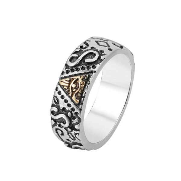 Magic Ring~Never Fade Valily Men's Gold Color Spinner Freemason Ring Stainless Steel Rune Rotating Ring Mason Masonic Rings Jewelry for Man