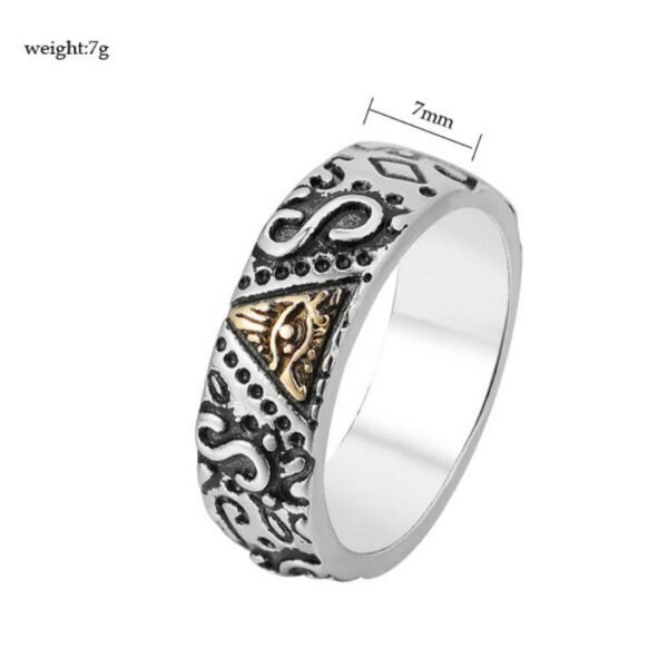 Magic Ring~Never Fade Valily Men's Gold Color Spinner Freemason Ring Stainless Steel Rune Rotating Ring Mason Masonic Rings Jewelry for Man