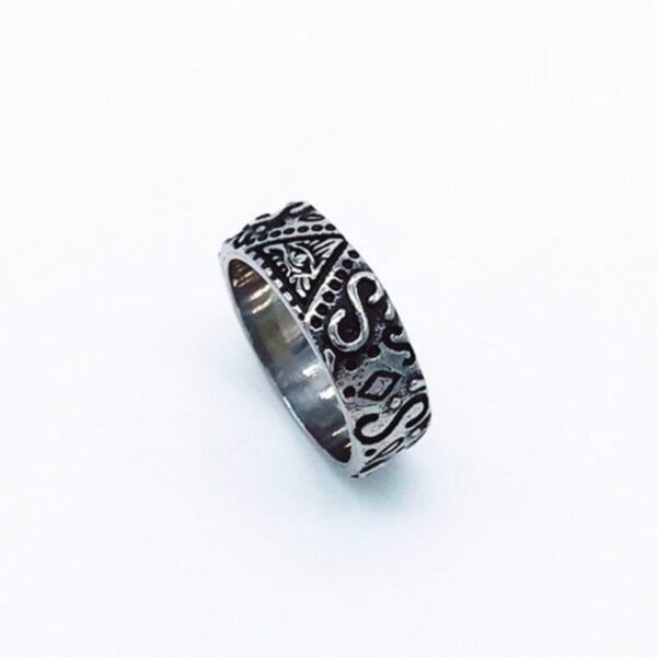 Magic Ring~ Valily Men's Gold Color Spinner Freemason Ring Stainless Steel Rune Rotating Ring Mason Masonic Rings Jewelry for Man