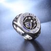 Magic Ring~ Vintage Black Stainless Steel Men Ring Big Free Mason Freemasonry Masonic AG Retro Punk Silver Gold Male Ring Jewelry