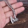 Never Fade Wolf And Raven Slavic Amulets Talismans Viking Odin Axe Necklaces & Pendants Norse Vikings Jewelry Turkish Men Wicca