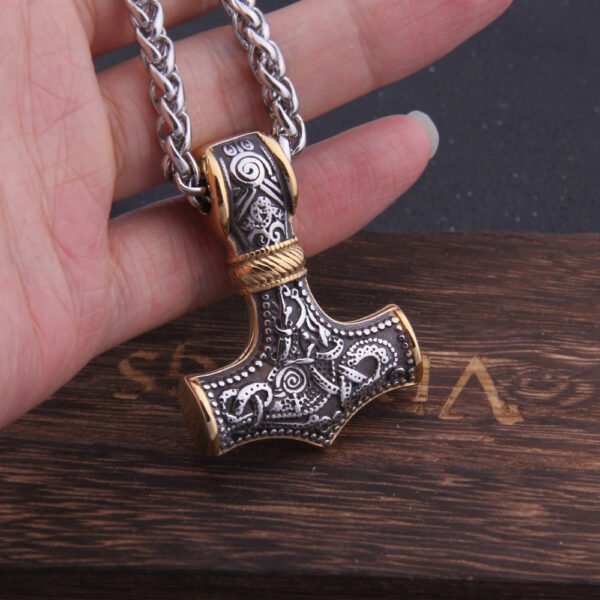Never Fade thor's hammer mjolnir pendant necklace viking scandinavian norse viking necklace Men Stainless Steel gift
