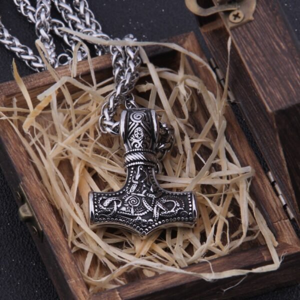 Never Fade thor's hammer mjolnir pendant necklace viking scandinavian norse viking necklace Men Stainless Steel gift