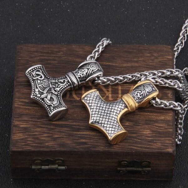 Never Fade thor's hammer mjolnir pendant necklace viking scandinavian norse viking necklace Men Stainless Steel gift