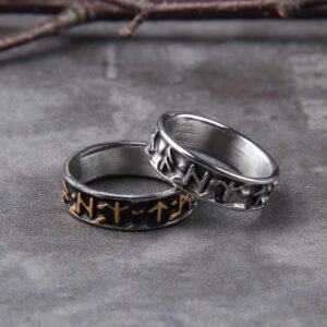 Never-Fade-viking-rune-cool-stainless-steel-ring-smooth-fashion-popular-north-europe-gift-amulet-jewelry Never Fade viking rune cool stainless steel ring smooth fashion popular north europe gift amulet jewelry with wooden box