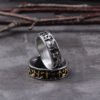 Never Fade viking rune cool stainless steel ring smooth fashion popular north europe gift amulet jewelry with wooden box