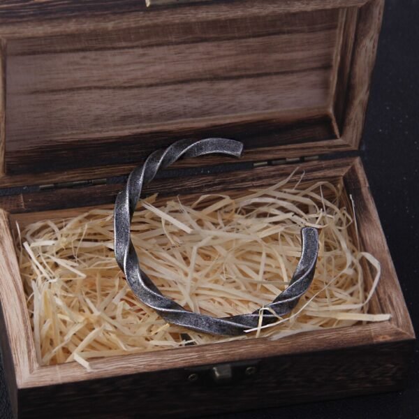 New Arrival Iron color Vikings Bangle with wooden box as gift