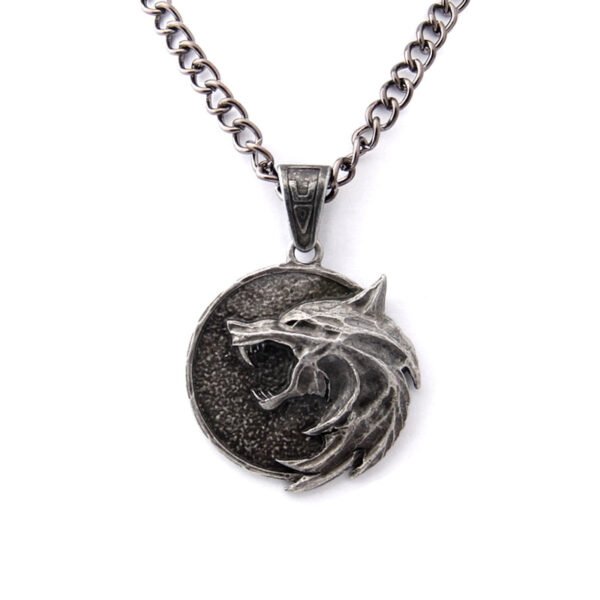 Viking Magic~New Arrival Wizard wolf head pendant necklace for Geralt necklace with a The Wild Hunt 3 Figure TV