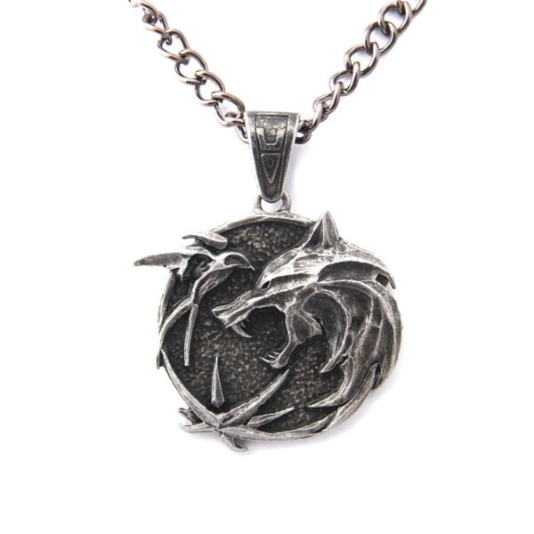 Viking Magic~New Arrival Wizard wolf head pendant necklace for Geralt necklace with a The Wild Hunt 3 Figure TV