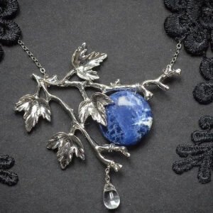 New Design~Dark and Stormy Night - Sodalite Necklace, Witchy Branch Statement Necklace, Twig Elven Jewelry, Druid, Strega,Wiccan