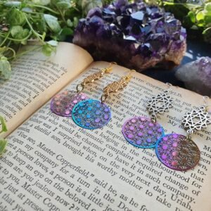 New-Design-Iridescent-Rainbow-Sacred-Geometry-Rainbow-Holographic-Earrings New Design~Iridescent Rainbow Sacred Geometry Rainbow Holographic Earrings