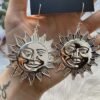 New Design!LARGE Sun HOOPS EARRINGS HANDMADE
