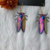 New Design!Psychedelic Cicada Lucky Insect Earrings, Unique Earrings,Super Cute
