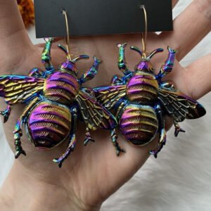 New-Design-Psychedelic-Large-Bee-Statement-Earring-Bee-Earrings-Vintage-Style-Bee-Lover-Gift-Unique-Earrings New Design!Psychedelic Large Bee Statement Earring,Bee Earrings Vintage Style, Bee Lover Gift, Unique Earrings
