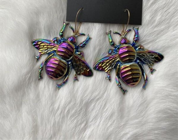 New Design!Psychedelic Large Bee Statement Earring,Bee Earrings Vintage Style, Bee Lover Gift, Unique Earrings