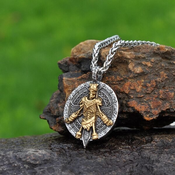 New Design Stainless Steel PVD Gold Plating Celtic Skull Warrior Pendant Necklace