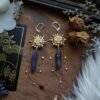 New Design Sun Goddess Quartz Charm Earrings Stars Moon Boho Hippie Bohemian Celestial Witchy Metaphysical Jewelry
