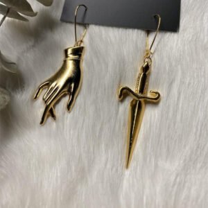 New-Design-the-Hand-Dagger-Earrings-Hoop-Pagan-Gothic-Hoops New Design!the Hand & Dagger Earrings Hoop Pagan Gothic Hoops