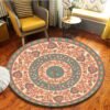 New European Jacquard Round Carpet Acrylic Living Room Bathroom Cushion Chair Carpet Home Hotel Decorative Door Cushion Tapestry
