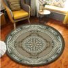New European Jacquard Round Carpet Acrylic Living Room Bathroom Cushion Chair Carpet Home Hotel Decorative Door Cushion Tapestry