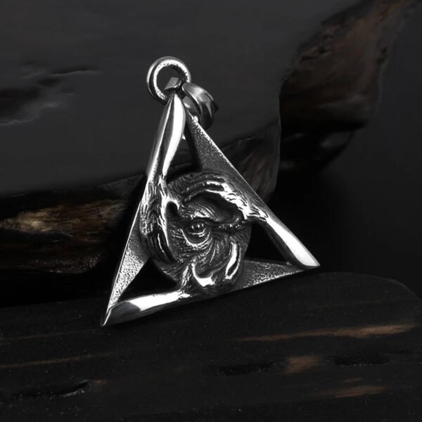 New Eye of Horus Pendant Necklace for Men's Sweater Chain Fashion Hip Hop Stainless Steel Trend Triangle Jewelry Gift