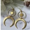 Geometric Crescent Moon Earrings Drop Crescent Phase Boho Witchy Hippie Statement Jewelry Minimalism Punk  VINTAGE