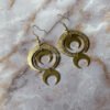 Geometric Crescent Moon Earrings Drop Crescent Phase Boho Witchy Hippie Statement Jewelry Minimalism Punk  VINTAGE