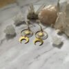 New Golden Goddess Hoop Earrings Drop Geometric Crescent Phase Hippie Statement Witchy Jewelry Punk Delicacy