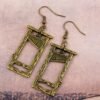 New Goth Black Bronze Silver Colour Guillotine Earrings History Macabre Statement Jewelry Grunge Medieval Dark Academia Novelty