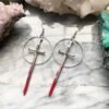 New Goth Blood Sword Hoop Earrings Ring Sword Classic Eardrop Big Sword