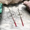 New Goth Blood Sword Hoop Earrings Ring Sword Classic Eardrop Big Sword