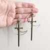 New Goth Blood Sword Hoop Earrings Ring Sword Classic Eardrop Big Sword