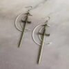 New Goth Blood Sword Hoop Earrings Ring Sword Classic Eardrop Big Sword
