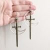 New Goth Blood Sword Hoop Earrings Ring Sword Classic Eardrop Big Sword