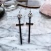 New Goth Blood Sword Hoop Earrings Ring Sword Classic Eardrop Big Sword