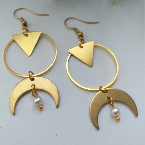 New Goth Modernist Metal Loop Earrings Drop Phase Boho Hippie Statement Summer Long Creativity Jewelry Minimalism Women Gift