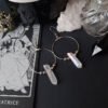 New Goth Quartz Hoops Minimal Earrings Boho Crystal Alternative Minimal Romantic Statement Jewelry Witchy Gift Stones Women Gift