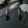 Goth Swords Hoop Earrings Crystal Alternative Minimal Romantic Statement  Grunge Jewelry Witchy Gift Stones  Trend