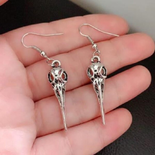 New Gothic Bird Skull Earrings Pentagram Crow Skull Halloween Punk Creative Women Fashion Delicacy Witch Jewelry Charm Gift 2021