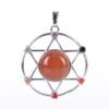 New Natural Stone Hexagram Pendant Necklace Spiritual Star of David Healing Chakra Beads Fashion Jewelry